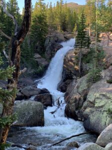 Waterfall down a mountainside